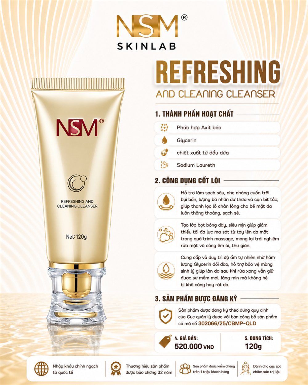 NSM Refreshing and Cleaning Cleanser 120g