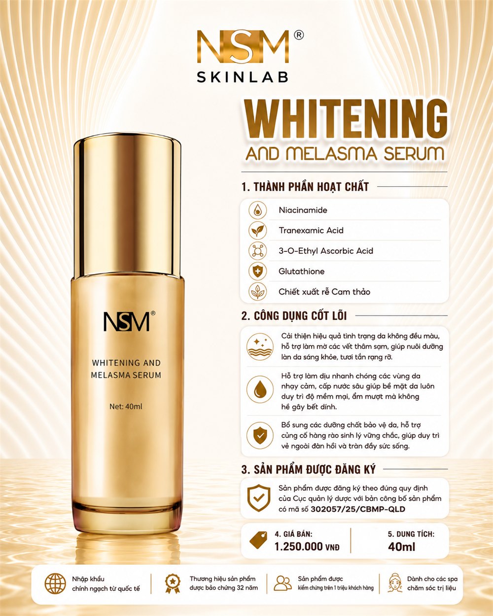 NSM Whitening and Melasma Serum 40ml